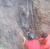 N1212004 wild horse fell into abyss was luckily saved by everyone